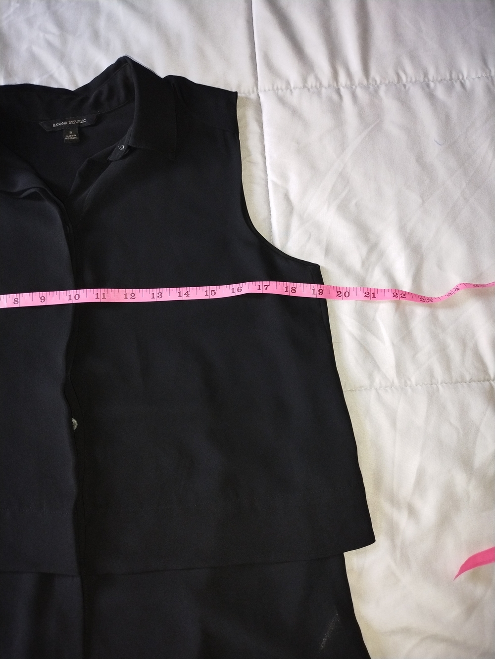 Banana Republic Black Sleeveless Layered Collared Blouse - Picture 5 of 7